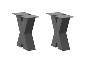 8721158315946 - Vidaxl - Couchtischbeine X-Form 2 Stk Anthrazit 40x(30-31) cm Stahl 8721158315946 - Vidaxl - Couchtischbeine X-Form 2 Stk Anthrazit 40x(30-31) cm Stahl