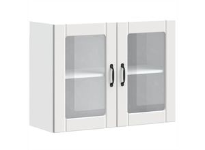 8721158421937 - Küchen-Hängeschrank mit Glastür Lucca Weiß Holzwerkstoff vidaXL259470