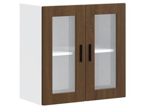 8721158425003 - Vidaxl - Küchen-Hängeschrank mit Glastür Porto Braun Eichen-Optik 316129