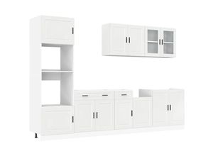 8721158503619 - Vidaxl - 7-tlg Küchenschrank-Set Kalmar Hochglanz-Weiß Holzwerkstoff