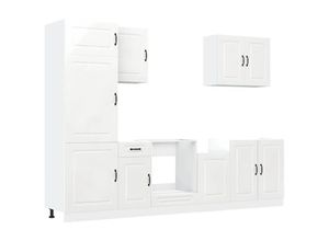8721158503718 - Vidaxl - 7-tlg Küchenschrank-Set Kalmar Hochglanz-Weiß Holzwerkstoff