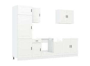 8721158503893 - Vidaxl - 7-tlg Küchenschrank-Set Kalmar Weiß Holzwerkstoff