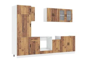 8721158504272 - Vidaxl - 8-tlg Küchenschrank-Set Kalmar Altholz-Optik Holzwerkstoff
