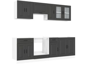 8721158504302 - Vidaxl - 8-tlg Küchenschrank-Set Kalmar Schwarz Holzwerkstoff