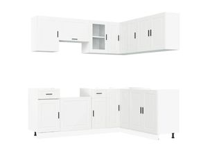 8721158505699 - Vidaxl - 11-tlg Küchenschrank-Set Porto Weiß Holzwerkstoff