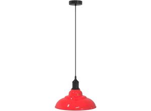 8721158577634 - Vidaxl - Pendelleuchte Höhenverstellbar E27 Rot Glänzend ø 31 cm Metall