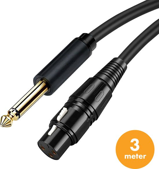 8721161043034 - Premium XLR-Kabel - XLR-Buchse auf 635 mm Klinkenstecker - Stereo-Klinke - 3 Meter