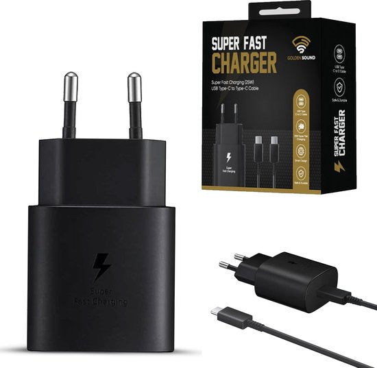 8721161060048 - Original 25W Schnellladegerät - USB C Schnellladegerät - Samsung Ladegerät - 15 Meter Kabel - Netzteil - Ladegerät geeignet für Samsung & Apple