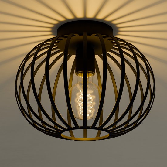 8721161361053 - Deckenleuchte Schwarz - Deckenleuchte E27 Lampe - Industrial - ⌀ 25cm