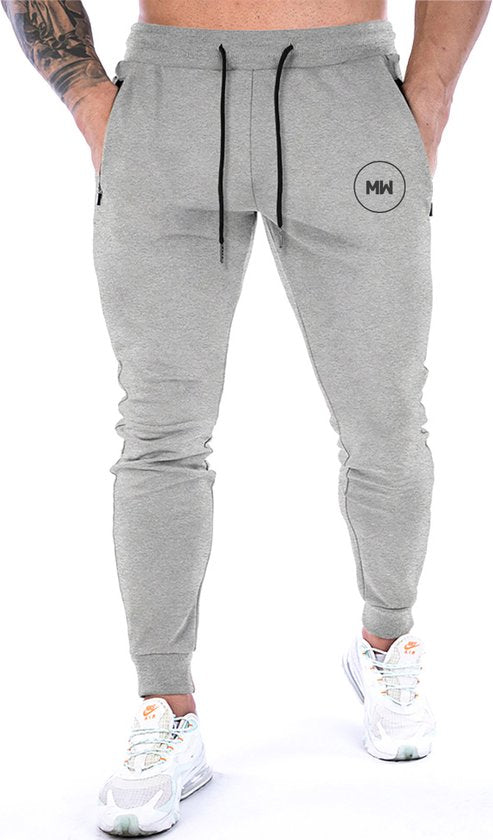 8721161840046 - MW® - Herren-Trainingshose - Herren-Sweatpants - Lange Trainingshose - Fitness-Hose - Grau M