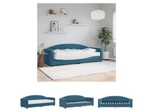 8721194011864 - The Living Store - Tagesbett mit Matratze Blau 80x200 cm Samt - Betten & Bettgestelle - Blau