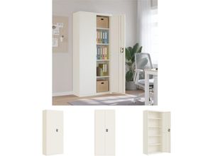 8721194013844 - The Living Store - Aktenschrank Weiß 90x40x200 cm Stahl - Aktenschränke - Weiß