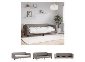 8721194015442 - The Living Store - Tagesbett mit Matratze Taupe 80x200 cm Stoff - Betten & Bettgestelle - Taupe