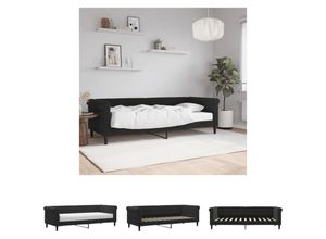 8721194016555 - The Living Store - Tagesbett mit Matratze Schwarz 80x200 cm Samt - Betten & Bettgestelle - Schwarz