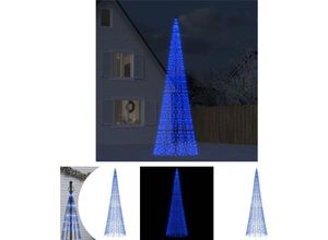 8721194023324 - The Living Store LED-Weihnachtsbaum für Fahnenmast 1534 LEDs Blau 500 cm - Weihnachtsbeleuchtung