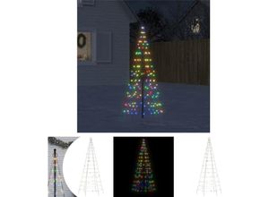 8721194023720 - LED-Weihnachtsbaum für Fahnenmast 200 LEDs Mehrfarbig 180 cm - Weihnachtsbeleuchtung - The Living Store