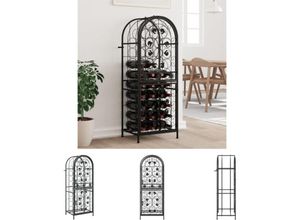 8721194024178 - The Living Store - Weinregal für 41 Flaschen Schwarz 45x36x120 cm Schmiedeeisen - Weinregale - Schwarz