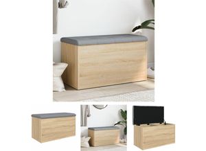 8721194048891 - Sitzbank mit Stauraum Sonoma-Eiche 82x42x45 cm Holzwerkstoff - Truhen- & Flurbänke - Braun - The Living Store