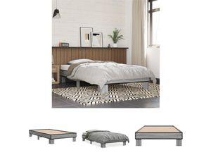 8721194146610 - The Living Store Bettgestell Grau Sonoma 75x190 cm Holzwerkstoff und Metall - Betten & Bettgestelle