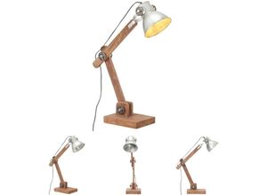 8721194175214 - Schreibtischlampe Industriestil Silbern Rund 58x18x90 cm E27 - Lampen - Silber - The Living Store