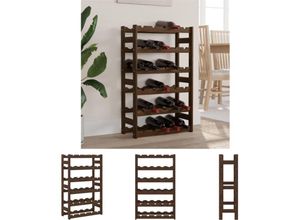 8721194175788 - The Living Store - Weinregal für 30 Flaschen Braun Massivholz Kiefer - Weinregale - Braun