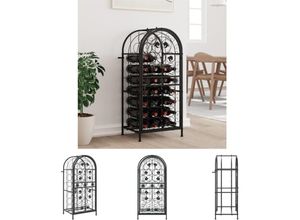 8721194177515 - The Living Store - Weinregal für 33 Flaschen Schwarz 45x36x100 cm Schmiedeeisen - Weinregale - Schwarz