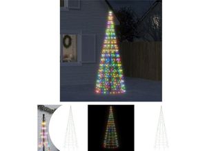 8721194178017 - LED-Weihnachtsbaum für Fahnenmast 550 LEDs Mehrfarbig 300 cm - Weihnachtsbeleuchtung - The Living Store