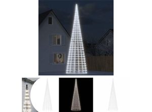 8721194179823 - LED-Weihnachtsbaum für Fahnenmast 3000 LEDs Kaltweiß 800 cm - Weihnachtsbeleuchtung - The Living Store