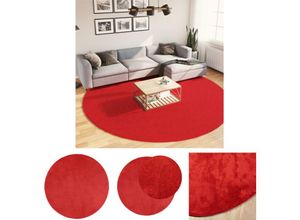 8721194243937 - The Living Store - Teppich oviedo Kurzflor Rot ø 280 cm - Teppiche - Rot