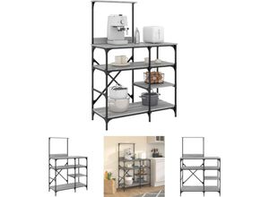 8721194262778 - Bäckerregal Grau Sonoma 90x40x132 cm Holzwerkstoff und Metall - Küchenutensilienhalter & -ablagen - Grau - The Living Store