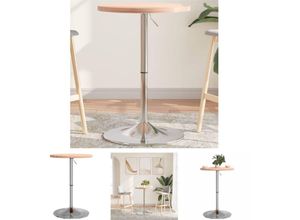 8721194281786 - Bartisch Ø50x905 cm Massivholz Buche - Esstische - Braun - The Living Store