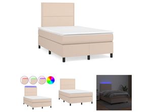 8721194283995 - The Living Store Boxspringbett mit Matratze & LED Cappuccino-Braun 120x190 cm - Betten & Bettgestelle