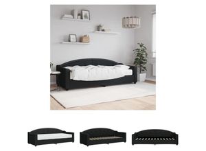 8721194323318 - The Living Store Tagesbett mit Matratze Schwarz 80x200 cm Stoff - Betten & Bettgestelle