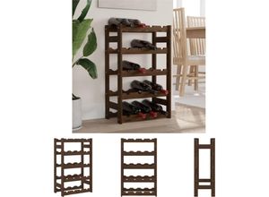 8721194330552 - The Living Store Weinregal für 20 Flaschen Braun Massivholz Kiefer - Weinregale - Braun