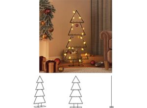 8721194353711 - Metall-Weihnachtsbaum für Dekorationen Schwarz 125 cm - Weihnachtsbäume - Schwarz - The Living Store