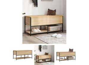 8721194376079 - Sitzbank mit Stauraum Sonoma-Eiche 100x425x47 cm Holzwerkstoff - Truhen- & Flurbänke - Braun - The Living Store