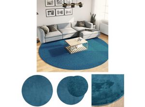 8721194401863 - The Living Store - Teppich oviedo Kurzflor Türkis ø 280 cm - Teppiche - Blau