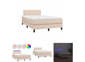 8721194442811 - The Living Store Boxspringbett mit Matratze & LED Cappuccino-Braun 120x190 cm - Betten & Bettgestelle