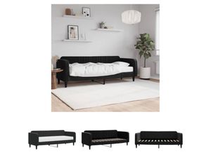 8721194475413 - The Living Store - Tagesbett mit Matratze Schwarz 80x200 cm Samt - Betten & Bettgestelle - Schwarz