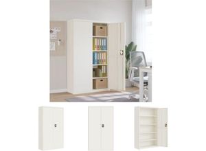 8721194476359 - The Living Store Aktenschrank Weiß 105x40x180 cm Stahl - Aktenschränke