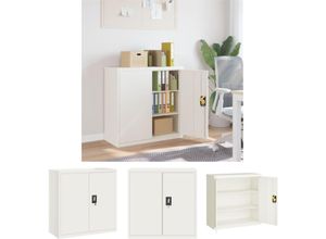 8721194476380 - The Living Store - Aktenschrank Weiß 90x40x90 cm Stahl - Aktenschränke - Weiß