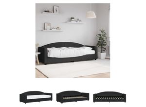 8721194478001 - The Living Store Tagesbett mit Matratze Schwarz 80x200 cm Stoff - Betten & Bettgestelle