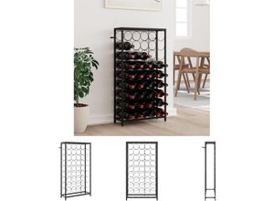 8721194486921 - The Living Store - Weinregal für 45 Flaschen Schwarz 54x18x100 cm Schmiedeeisen - Weinregale - Schwarz