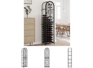 8721194488109 - The Living Store Weinregal für 73 Flaschen Schwarz 45x36x200 cm Schmiedeeisen - Weinregale - Schwarz
