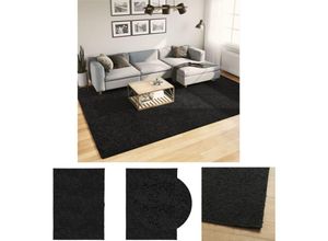 8721194550028 - Shaggy-Teppich pamplona Hochflor Modern Schwarz 240x340 cm - Teppiche - Schwarz - The Living Store