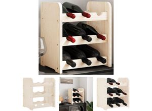 8721194571689 - The Living Store - Weinregal 33x25x37 cm Massivholz Kiefer - Weinregale - Braun