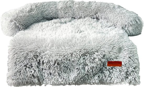 8721202780065 - Original Hundedeckenbank - Hundedeckenbank - Hundekorb - Premium - voll verschließbar - flauschig hellgrau - Größe L - 120x90