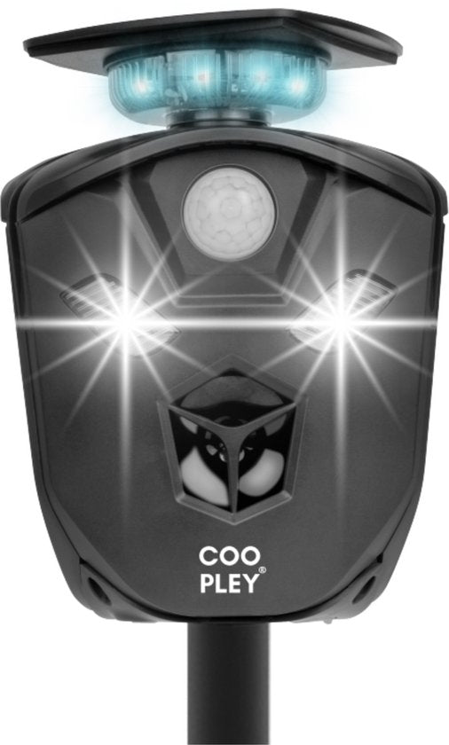 8721202780720 - Katzenabwehr und Maulwurfabwehr in 1 - Mausabwehr - Marderabwehr - Katzenabwehr - 360-Grad-Ultraschall-Tierabwehr - Solarenergie - Schwarz