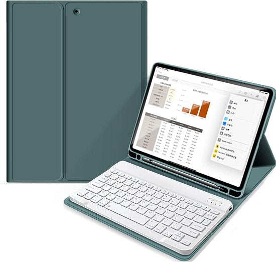 8721211110358 - geeignet für iPad 2022 (10 Generation) Keyboard Case | 109 Zoll geeignet für iPad 2022 Case mit Tastatur | QWERTY Tastatur mit Bluetooth | Integrierter Ständer | Keyboard Case geeignet für iPad 10 mit 109 Zoll Display dunkelgrün