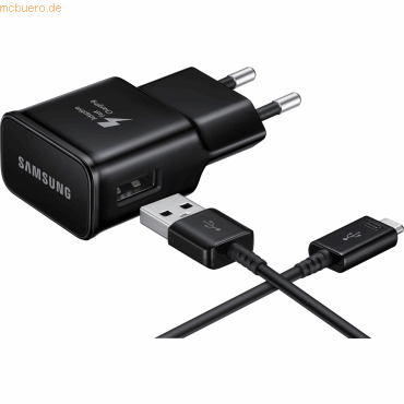 8806088844343 - SAMSUNG EP-TA20 Ladekabel mit Adapter schwarz 15 m 15 Watt